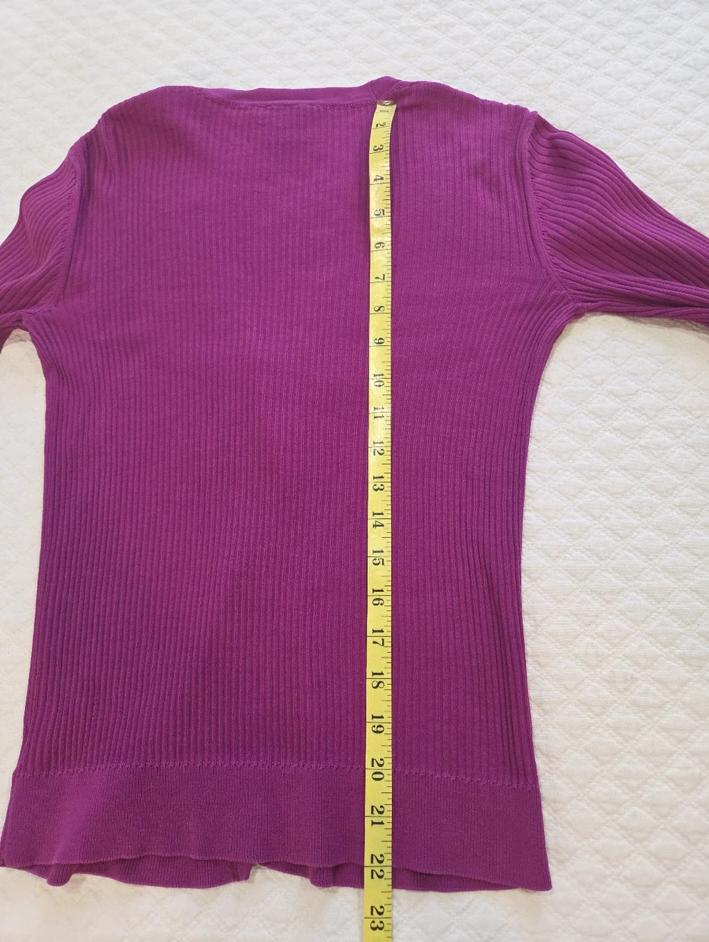 Tory Burch Simone Cotton Rib Knit Cardigan Fuschia Pink Logo Buttons Size XS
